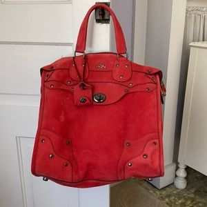 COACH purse NEVER USED- red suede